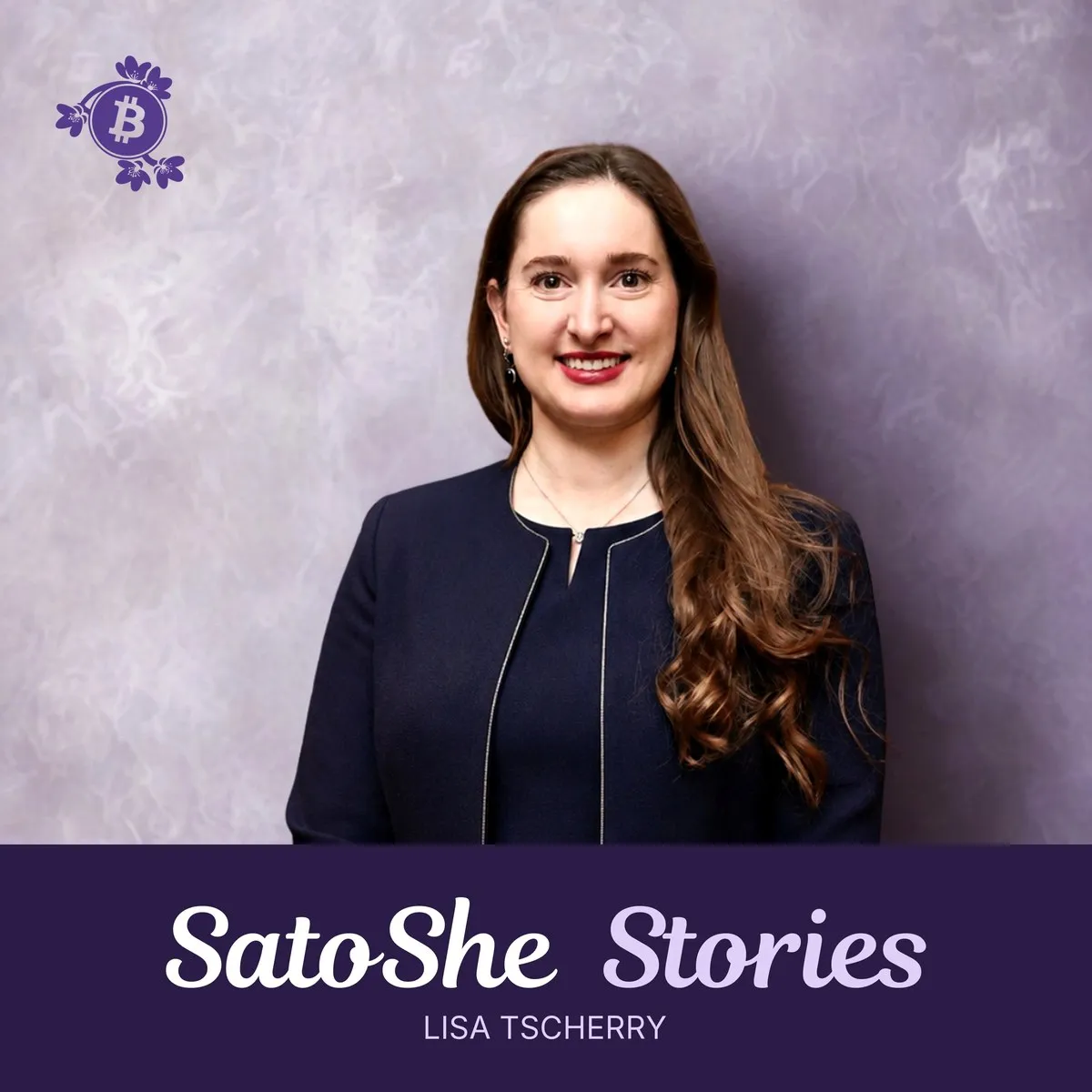 Lisa Tscherry auf dem Titelbild des Podcasts SatoShe Stories